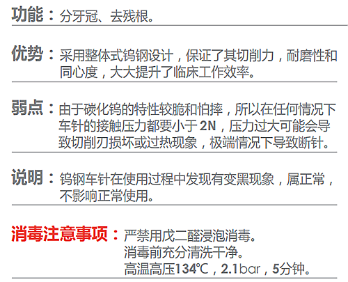 德國(guó)奧一拔牙車針分牙、去殘根